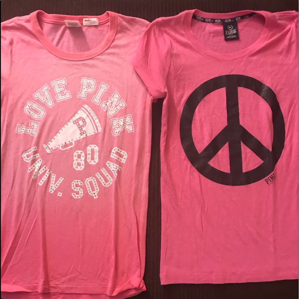 2 Victoria Secret PINK TShirt size small/medium